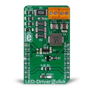 MIKROE-3297, Средства разработки схем светодиодного освещения  LED Driver 5 click