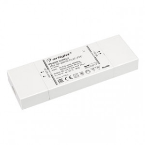 Блок питания ARV-SP-24090-FLAT-PFC (24V, 3.75A, 90W) 033262, Источник напряжения с гальванической развязкой для светодиодных изделий. Входное напряжение 220-240 VAC. Выходные параметры: 24 В, 3.75 А, 90 Вт. Встроенный PFC >0.95. Сверхтонкий пластиковый корпус IP20. Габаритные размеры длина 190 мм, ширина 65 мм, выс