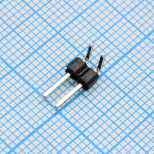 DS1022-1X2RUF18-B, Соединитель штыревой, вилка на плату однорядная угловая, 2pin(1x2), шаг 2.54мм (A=6.3mm, B=3.20mm, C=4.36mm), тип - U