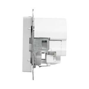 Механизм розетки с USB-C - 2шт, 16А, с заземлением, со шторками, алюминий Эпика EKF UP1-SOA-111-2USBC