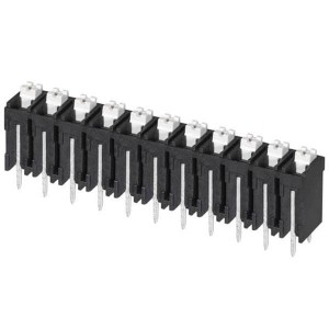 TBLH10V-500-11BK, Фиксированные клеммные колодки Terminal block, screwless, High Temp, 5.00, Vertical, 11, Black w Gray Button