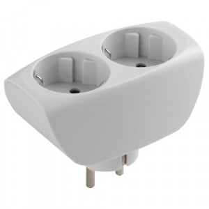 Разветвитель 2-м с заземл. 16А IP20 SP-2e-W защ. шторки бел. C0045528