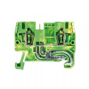 Заземляющая клемма WKFN 2,5 SL/35, Заземляющая клемма, тип фиксации провода: пружинный, номинальное сечение: 2,5 мм кв., 800V, ширина: 5 мм, цвет: желто-зеленый, тип монтажа: DIN35