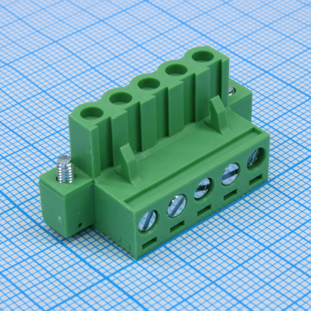 Изображение товара Клеммный блок разъемный 5 контактов 5.08 мм для электрических соединений