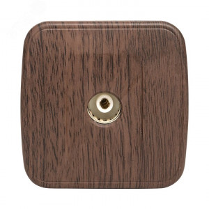 Розетка TV 1-местная ОП Минск 75Ом 5-862МГц т-мное дерево EKF