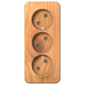 Розетка 3-м ОП Blanca 16А IP20 250В без заземл. без защ. шторок с изолир. пластиной ясень SE BLNRA000315