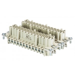 Розеточная контактная вставка 70.300.4840.0, Розеточная контактная вставка, винтовая фиксация, 48 полюсов + PE, типоразмер 48B, 500V, 16A, сечение обслуживаемых проводников 0,5-2,5 мм кв, тип покрытия контактов: олово, с защитой провода