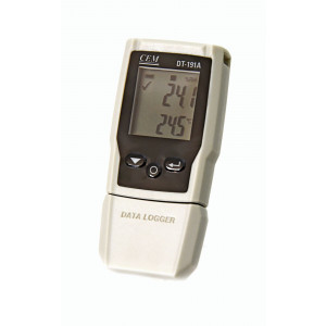 DT-191A Регистратор температуры и влажности, Регистратор температуры -30..+60°С и влажности 0..100%, память на 20010 показаний, настройка сигналов тревоги, интервал записи: 1мин – 24ч, USB