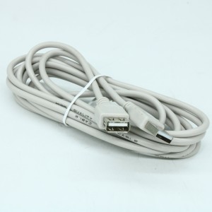 Шнур USB (шт.USB A - гн. USB A), 3 метра, серый