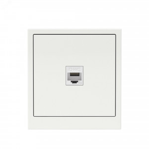 Компьютерная розетка RJ-45 без шторки, кат.5е одинарная, KANT, белая магнолия 7000663