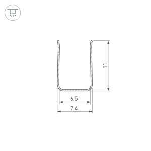 Экран SL-W17-2000 OPAL 023725, Прямоугольный матовый экран к профилю SL-SLIM20. Материал - PC. Длина 2000мм. Цена за 1м.  Ширина экрана 17,6 мм. Светопропускание 57%.