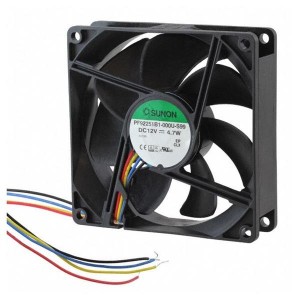 PF92251B1-000U-S99, Вентиляторы постоянного тока DC Fan, 92x25mm, 12VDC, 75CFM, 4.7W, 47dBA, 4500RPM, 0.35inch H2O, 2Ball Bearing, Auto Restart, F Type with PWM