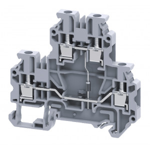 Этажная клемма CYDL4ED1, Этажная клемма, 2 этажа, с диодом, тип фиксации провода: винтовой, номинальное сечение: 4 мм кв., 1000V, ширина: 6 мм, цвет: серый, тип монтажа: DIN35