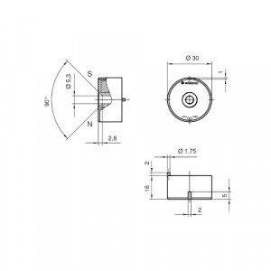 Авт.магнитн.выкл-ль 	 SMA 3300 5 x MAGN, Магнит для выключателей SMA 03xx, круглая форма, серия SAFETY