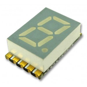 KCSA03-105, 1 разрядный сегментный индикатор smd 7,62мм/красный/630нм/3.6-6.4мкд/ОА