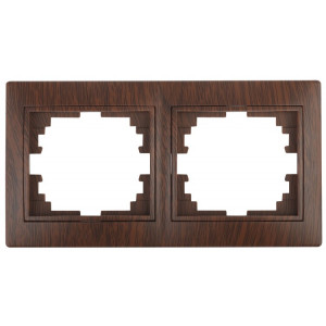 Рамка для розеток и выключателей Plano 1-502-10 на 2 поста горизонтальная, СУ, венге Б0030096
