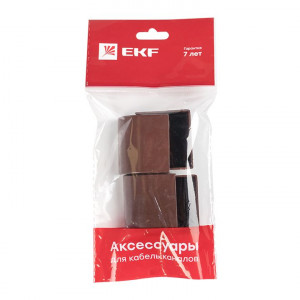 Заглушка (40х25) (4 шт) темное дерево EKF-Plast