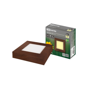 Светильник накладной светодиодный квадрат "Даунлайт" СПО (венге) 6 Вт 120*120*32 мм 3000К SQ0329-0417