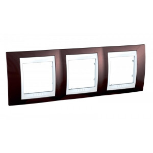 UNICA ХАМЕЛЕОН РАМКА 3-постовая, горизонтальная, БЕЛЫЙ/ ТЕРРАКОТОВЫЙ C3(5) MGU6.006.851