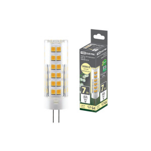 Лампа светодиодная G4-7 Вт-230 В-3000 К, SMD, 18,5x57 мм SQ0340-0219