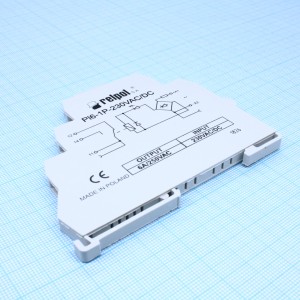PI6-1P-230VAC/DC (GREY), Реле промежуточное на DIN-рейку катушка постоянного и переменного напряжения 230В, светодиод, одна контактная группа на переключение 6А