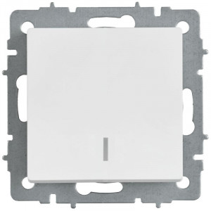 BRITE Выключатель 1-клавишный с индикацией 10А ВС10-1-1-БрАБ арктический белый IEK BR-V10-1-10-K91