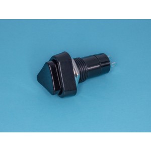 PSW-6C-B, Кнопка треугольная 220В 1А без фиксации, крепление гайка, черная