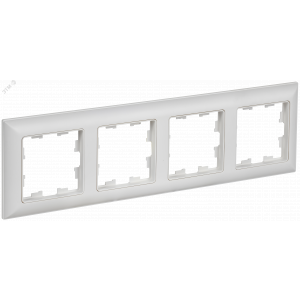BRITE Рамка 4-местная РУ-4-БрАБ арктический белый/белый IEK BR-M42-12-K91