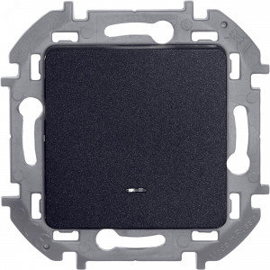 Выключатель 1-кл. Inspiria 10А IP20 250В 10AX с подсветкой/индикацией механизм антрацит Leg 673613