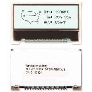 NHD-C12832A1Z-FSW-FBW-3V3, Графические дисплейные ЖК-модули и принадлежности FSTN (+) 41.4 x 24.3 x 4.0