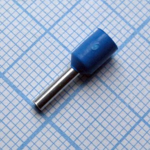 HE  1508  Blue, наконечник кабельный торцевой трубчатый с изоляцией, L=14.6/8мм, сеч. пров. 1.5мм2