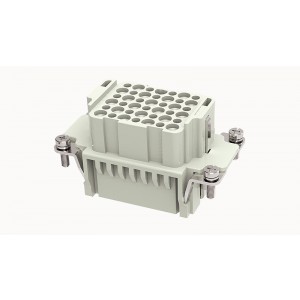 Розеточная контактная вставка DDD-042-FC, Розеточная контактная вставка, обжимная фиксация, 42 полюса + PE, типоразмер 10B, 250V, 10A, (обжимные контакты поставляются отдельно)