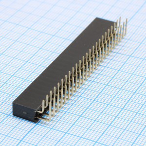 DS1024-2X24R2, Гнездо на плату угловое 2x24 конт., шаг 2.54 мм., длина 8.5мм.