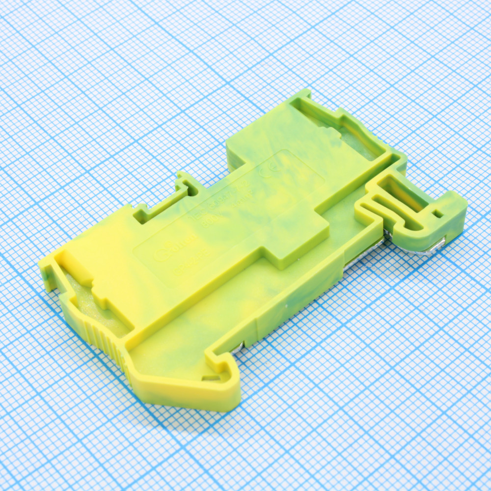 Изображение товара Заземляющая клемма UPT-4PE для DIN35, 4 мм кв., 800V, желто-зеленая