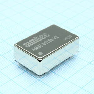 AM3T-0515S-VZ, DC/DC, 3Вт, вход 4.5…9В, выход 15В/0.2А, изоляция 1500В DC, КПД 74%, максимальная емкостная нагрузка не более 470мкФ, DIP24, 31.75x20.32x10.16мм, -40…85°C, металл