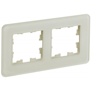 BRITE Рамка 2-мест. РУ-2-2-Бр стекло песчаный RE BR-M22-G-41-K98