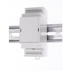 D2M-RU, Корпус на 2 модуля для установки на DIN-рейку, размеры: 90,2х57,5х36,6 мм, мат.: ABS-UL-94V0, цвет: светло-серый RAL7035. Под клеммные блоки шаг 5.08мм. Аналог корпуса Gainta D2MG