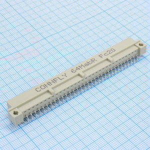 DS1118-64M0R13, Разъем (вилка)  DIN 41612 тип B 64pin (2х32), шаг 2.54мм двухрядный угловой (ряд А)