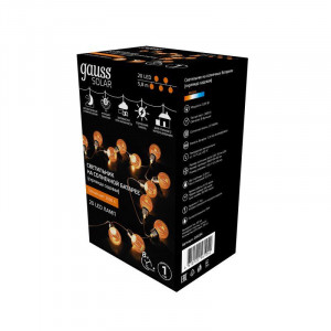 Гирлянда садовая на солнечной батарее 20 LED ламп Большие Шары Белый свет Solar, 1/6 GS034