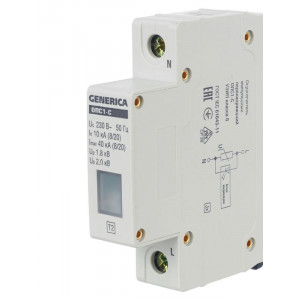 Ограничитель перенапряжения ОПС1-C 1Р 10/40кА 230В MOP20-1-C-G