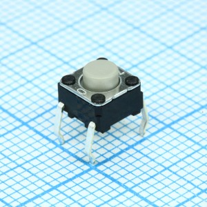 B3F1022, Кнопка тактильная 6х6 h=5мм (3.4мм+толкатель 1.6мм) 1.47N 0,05A 24В