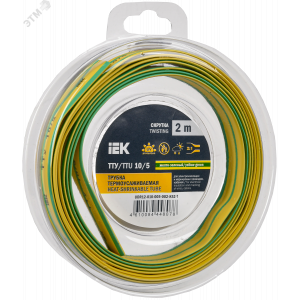 Трубка термоусадочная ТТУ нг-LS 10/5 желт./зел. (уп.2м) UDR12-010-005-002-K52-T