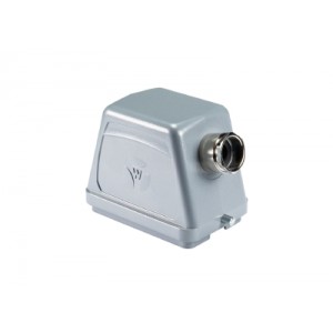 Крышка разъема 70.350.4835.0, Крышка разъема на кабель, типоразмер 48B, без уплотнителя, 1 кабельный ввод M32x1,5, IP54, с боковым расположением, без защелки (упоры под одну защелку), материал корпуса: алюминиевый сплав