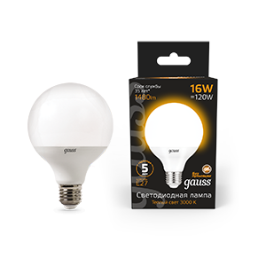 Лампа LED G95 E27 16W 3000K 1/32 105102116