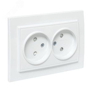 Розетка 2-м СП Минск 10А IP20 без заземл. защ. шторки бел. Basic ERR10-102-100