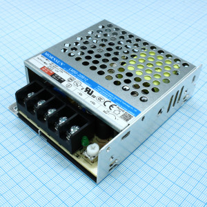 LM50-22B12, AC-DC, 50Вт, вход 85...264В AC 47...63 Гц, выход 12В/4.2А, изоляция 4000В AC, в корпусе на шасси, -30...+70°C