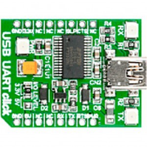 MIKROE-1203, Плата преобразователя интерфейса USB UART на базе FT232RL