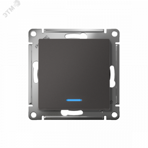 Выключатель 1-кл. AtlasDesign (сх. 1а) 10AX с подсветкой механизм базальт SE ATN001413