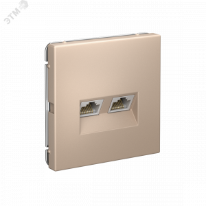 ARTGALLERY РОЗЕТКА двойная компьютерная RJ45+RJ45, кат. 5е, механизм, ПЕСОЧНЫЙ GAL001285