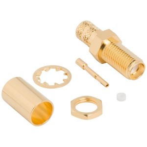 132453, РЧ соединители / Коаксиальные соединители SMA Str Crimp Jack LMR-240 50 Ohm BlkHd